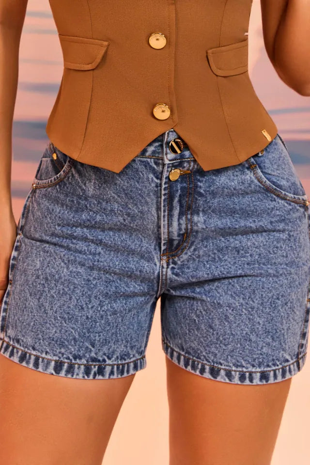 Short Jeans Detalhe Lateral