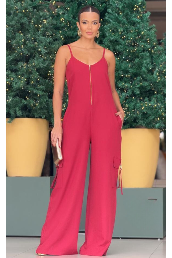 Macacão Pantalona Bolso Cargo Ravena